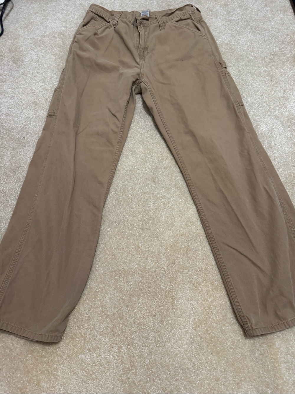 Faded Glory Brown Cargo Pants - Relaxed Straight Leg 30x32